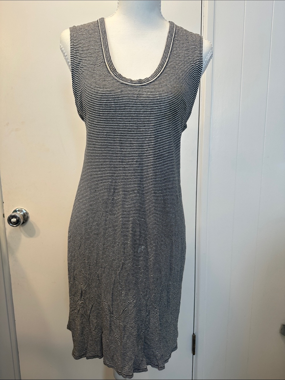 Rag & Bone Striped Sleeveless Knit Dress - Black & White